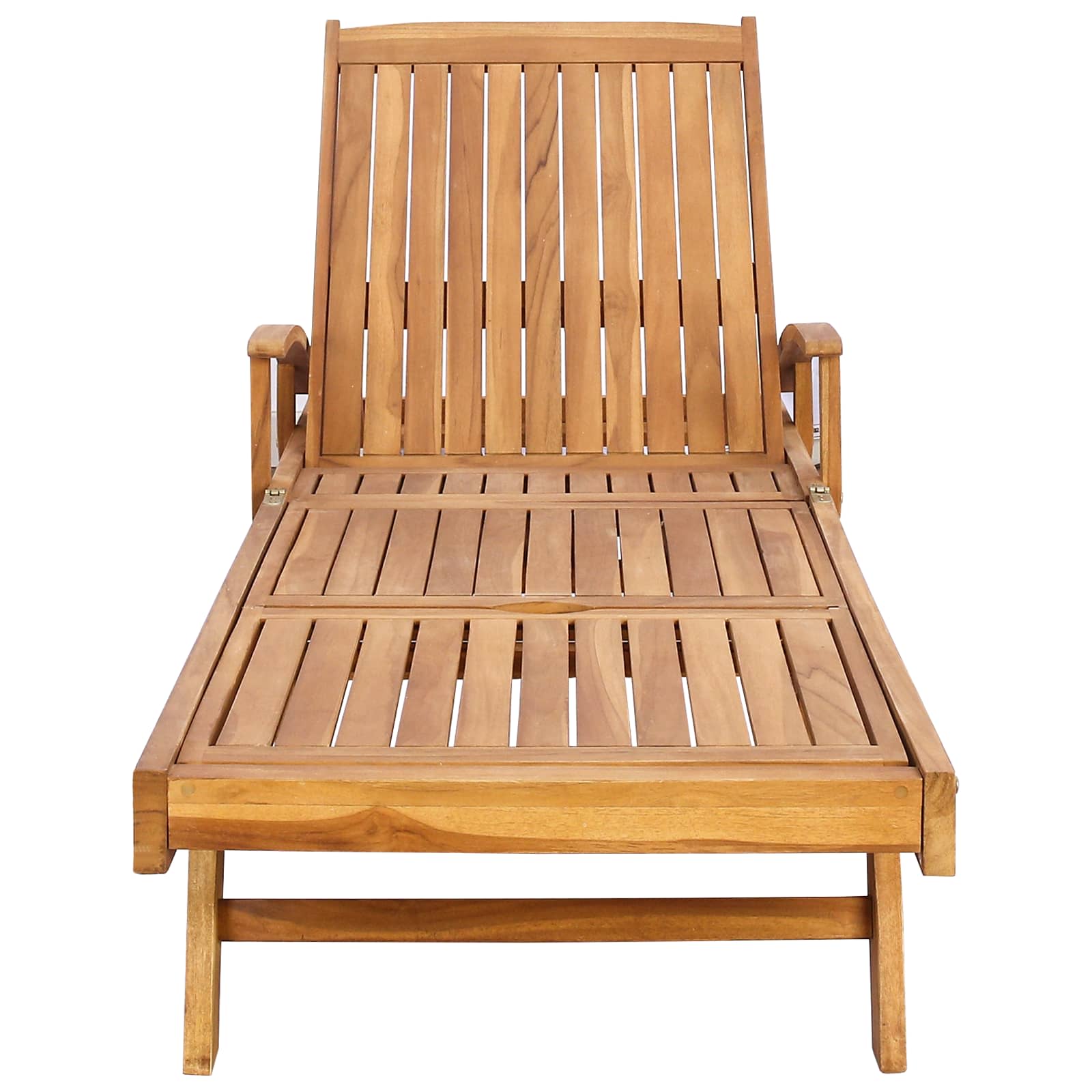 Sonnenliege 1-Person Braun Massivholz Teak