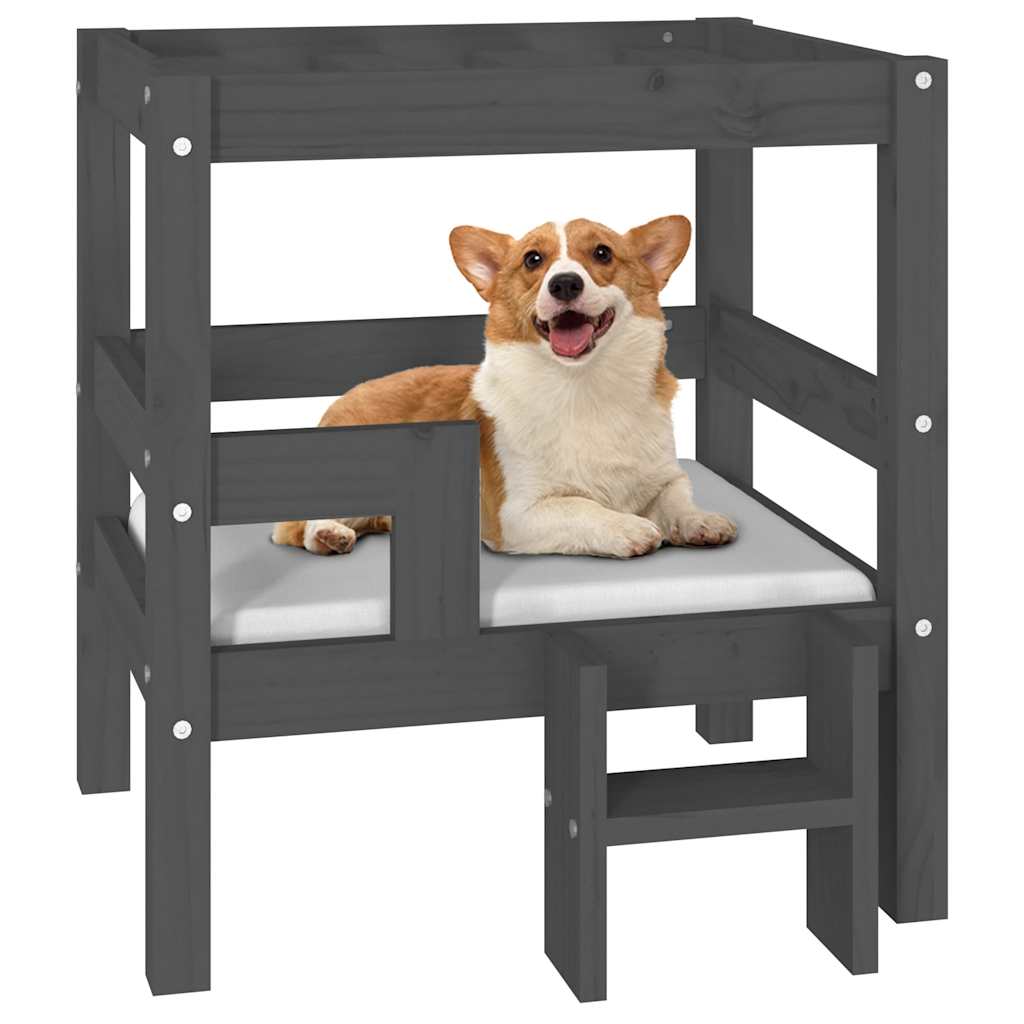 Hundebett Weiß 55,5x53,5x60 cm Massivholz Kiefer