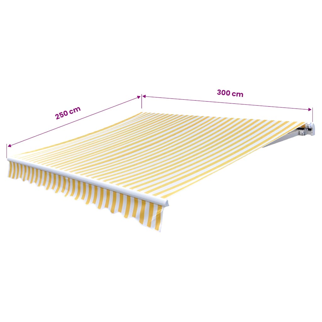 Gelenkarmmarkise Handbetrieben 300 cm Blau/Weiß