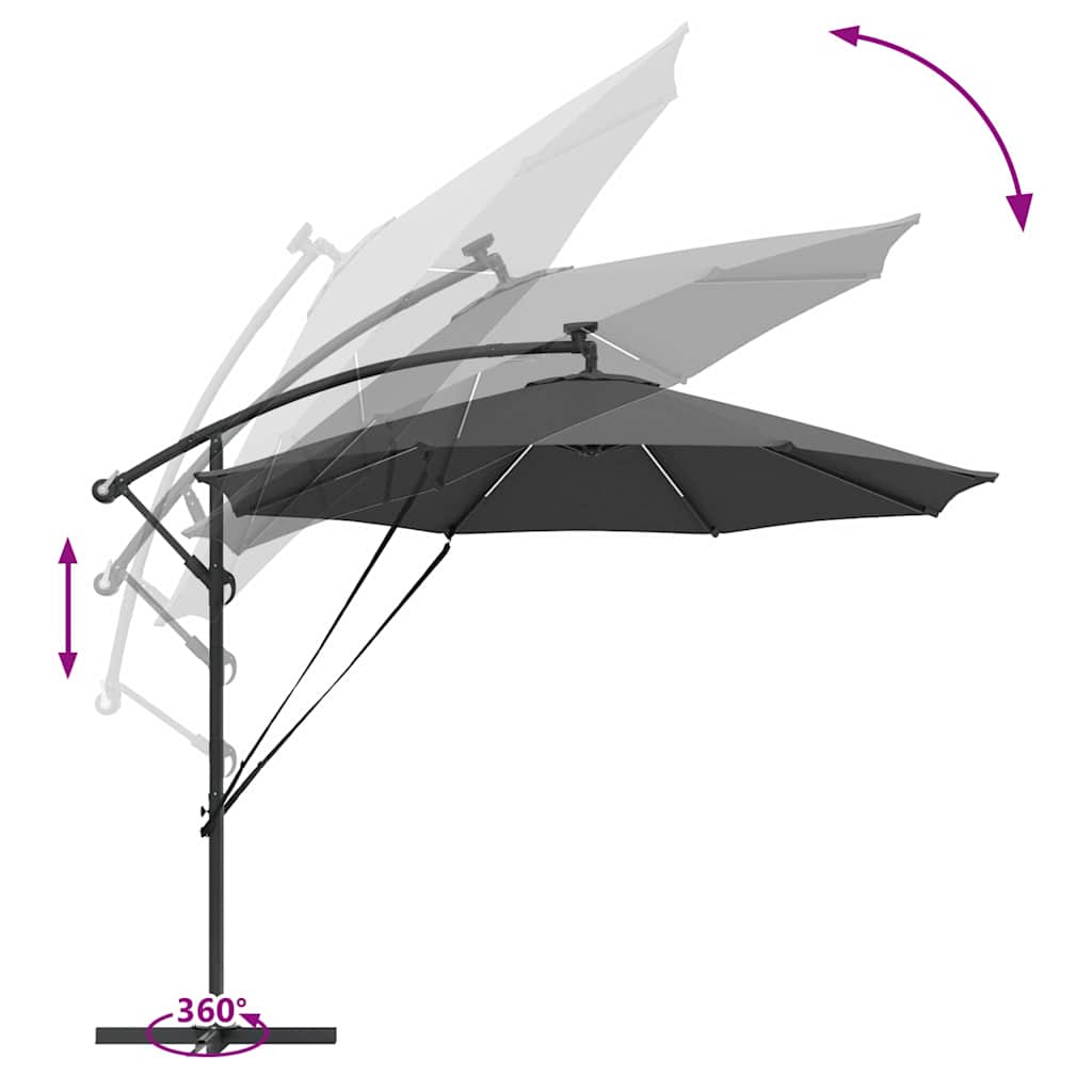 Sonnenschirm Sand 294 x 294 x 248 cm Polyester und Aluminium