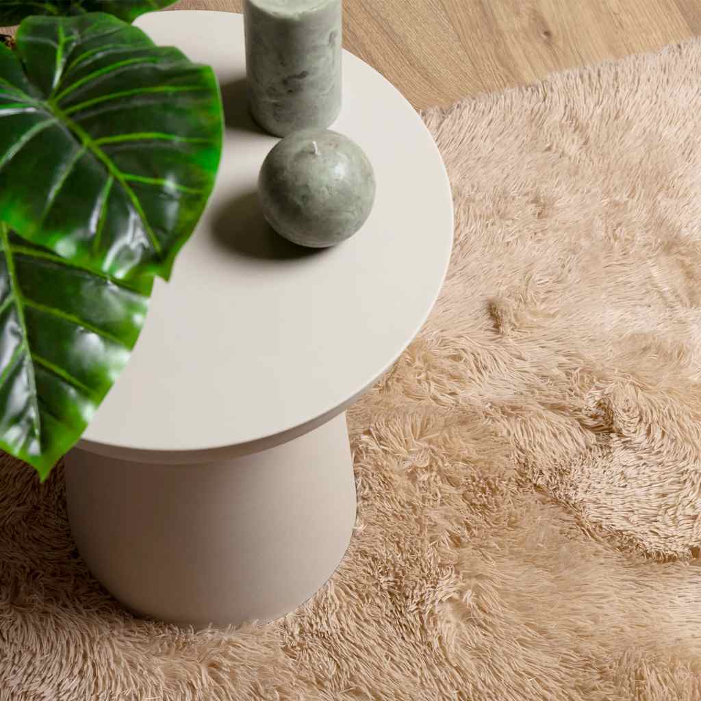 Teppich Shaggy Hochflor NAVARRA Beige 60x100 cm Polyester