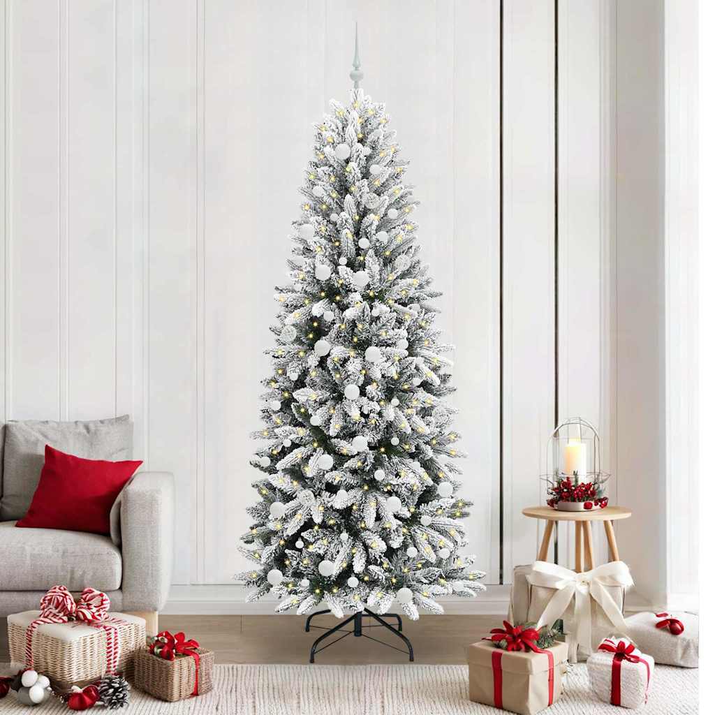 Künstlicher Weihnachtsbaum mit 150 LEDs mit Ständer Weiß 120 cm