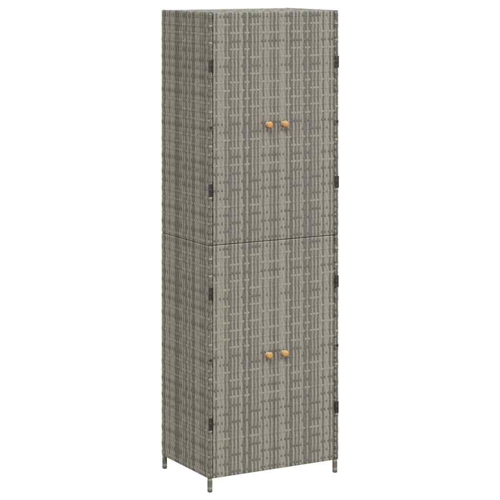 Gartenschrank Schwarz 59x40x180 cm Poly Rattan