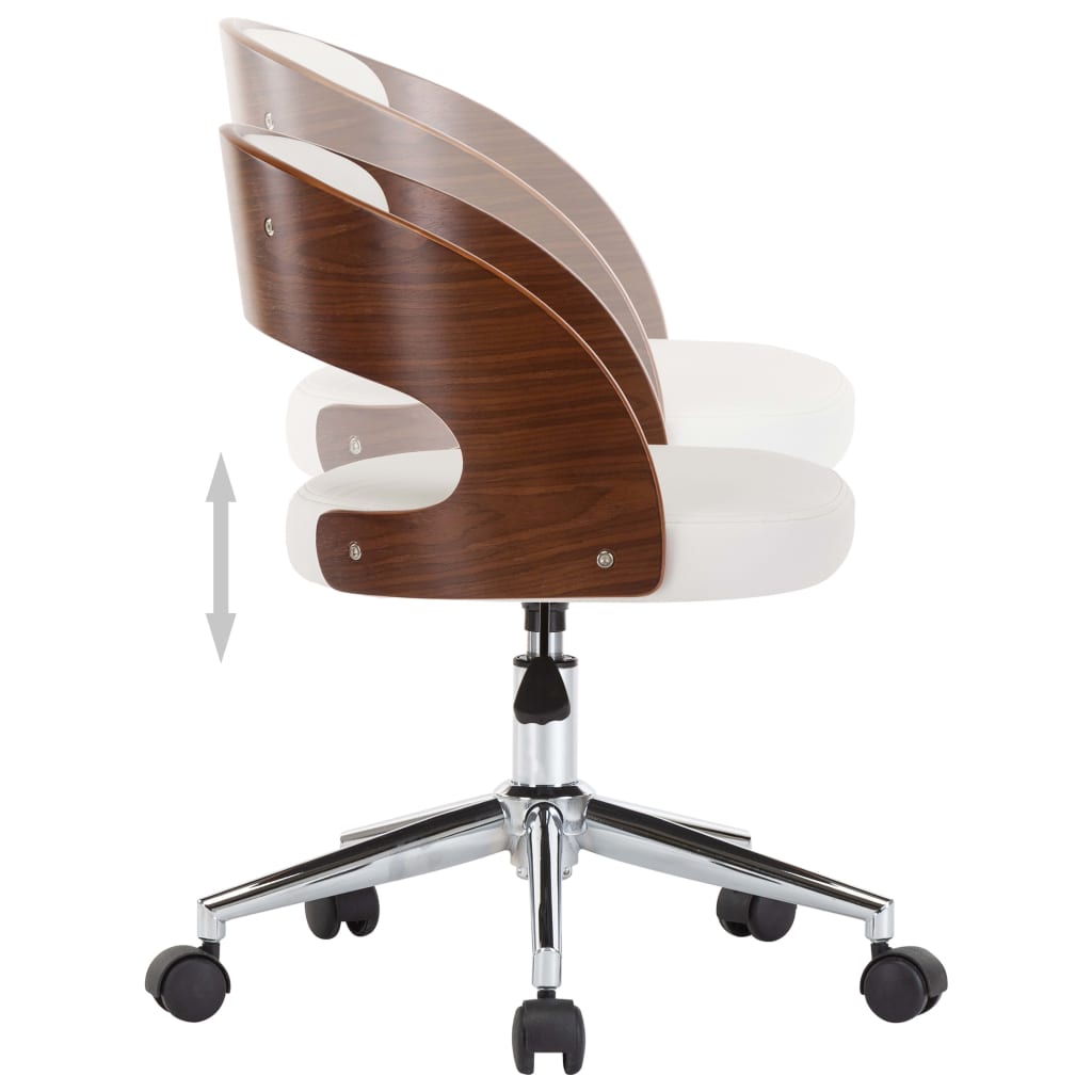Drehbarer Bürostuhl Taupe Bugholz und Stoff