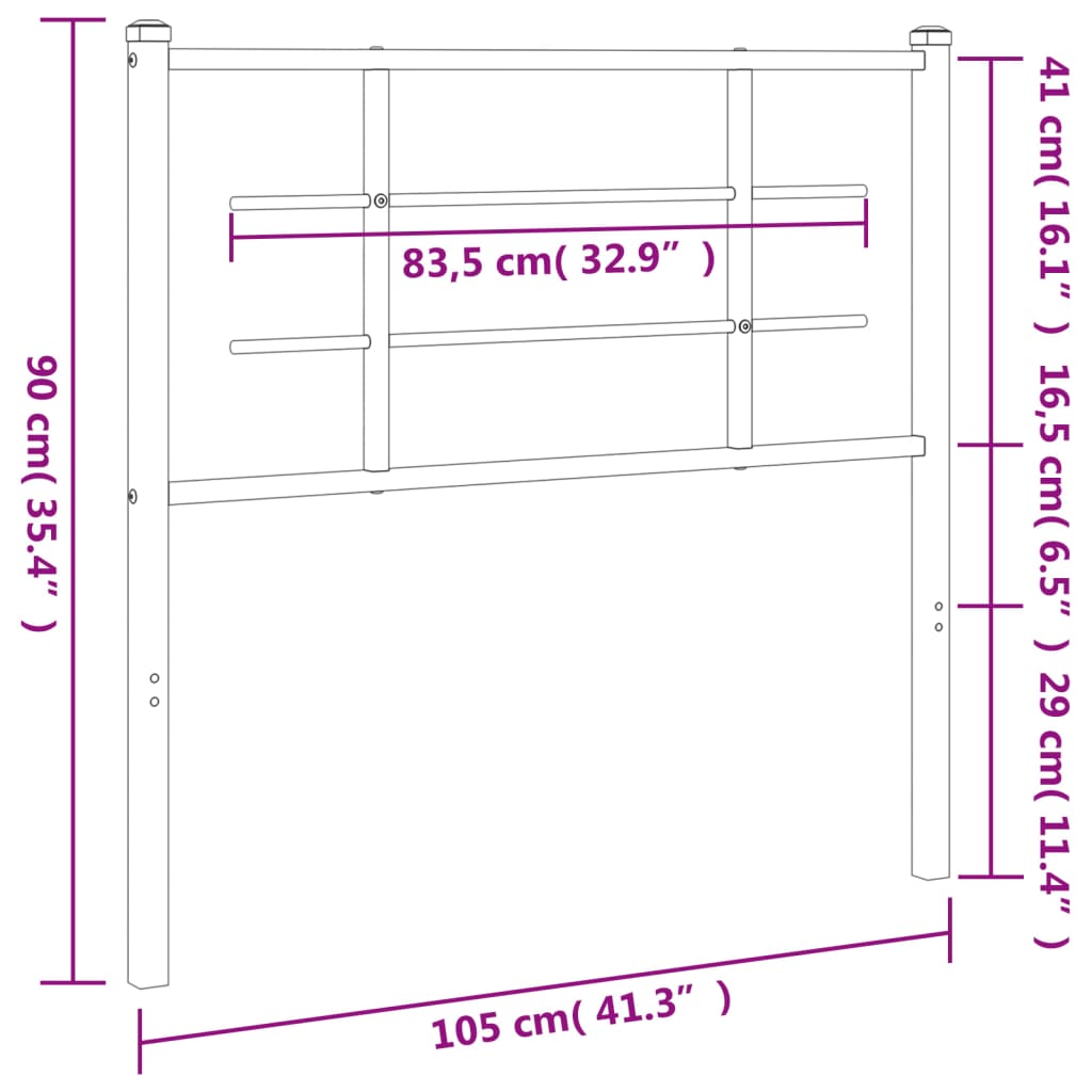 Ersatz-Kopfteil Metall Weiß 100 cm