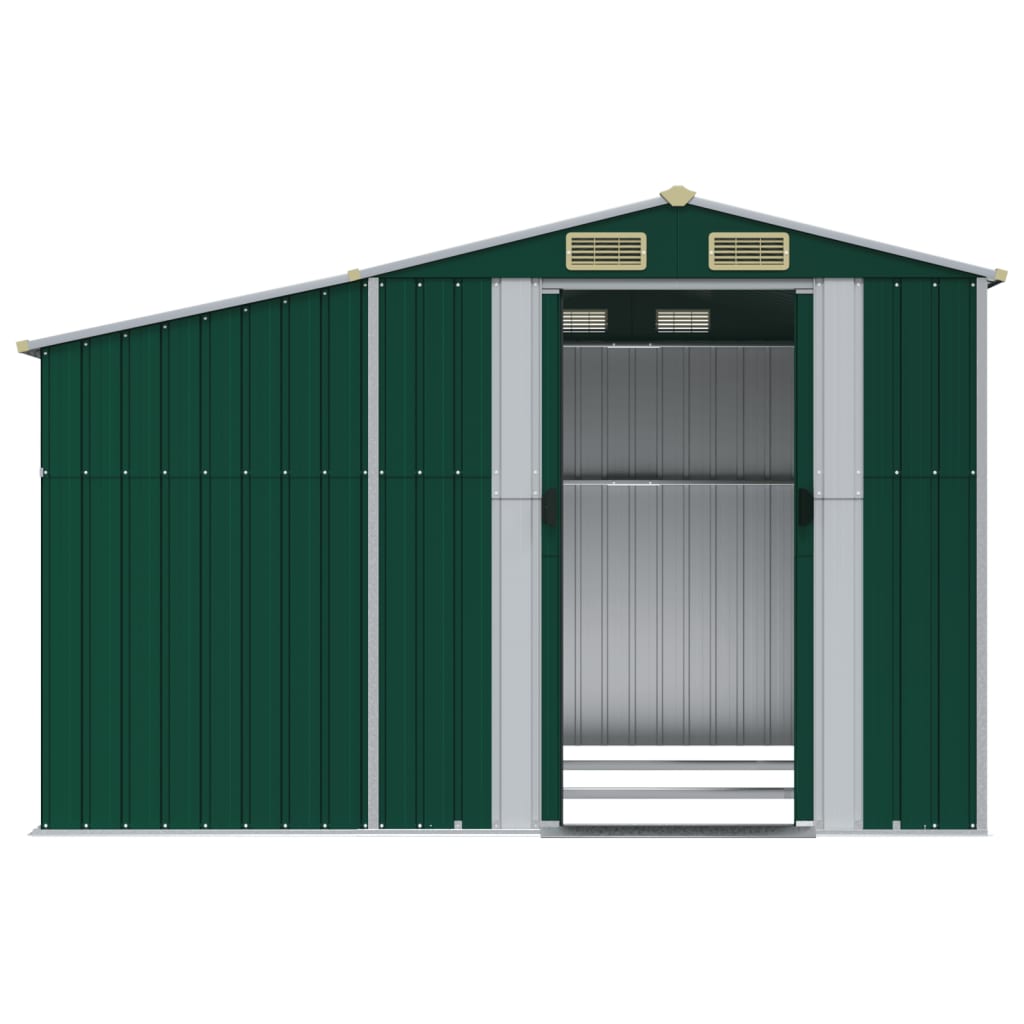Gerätehaus Grün 277x192,5x179 cm Verzinkter Stahl