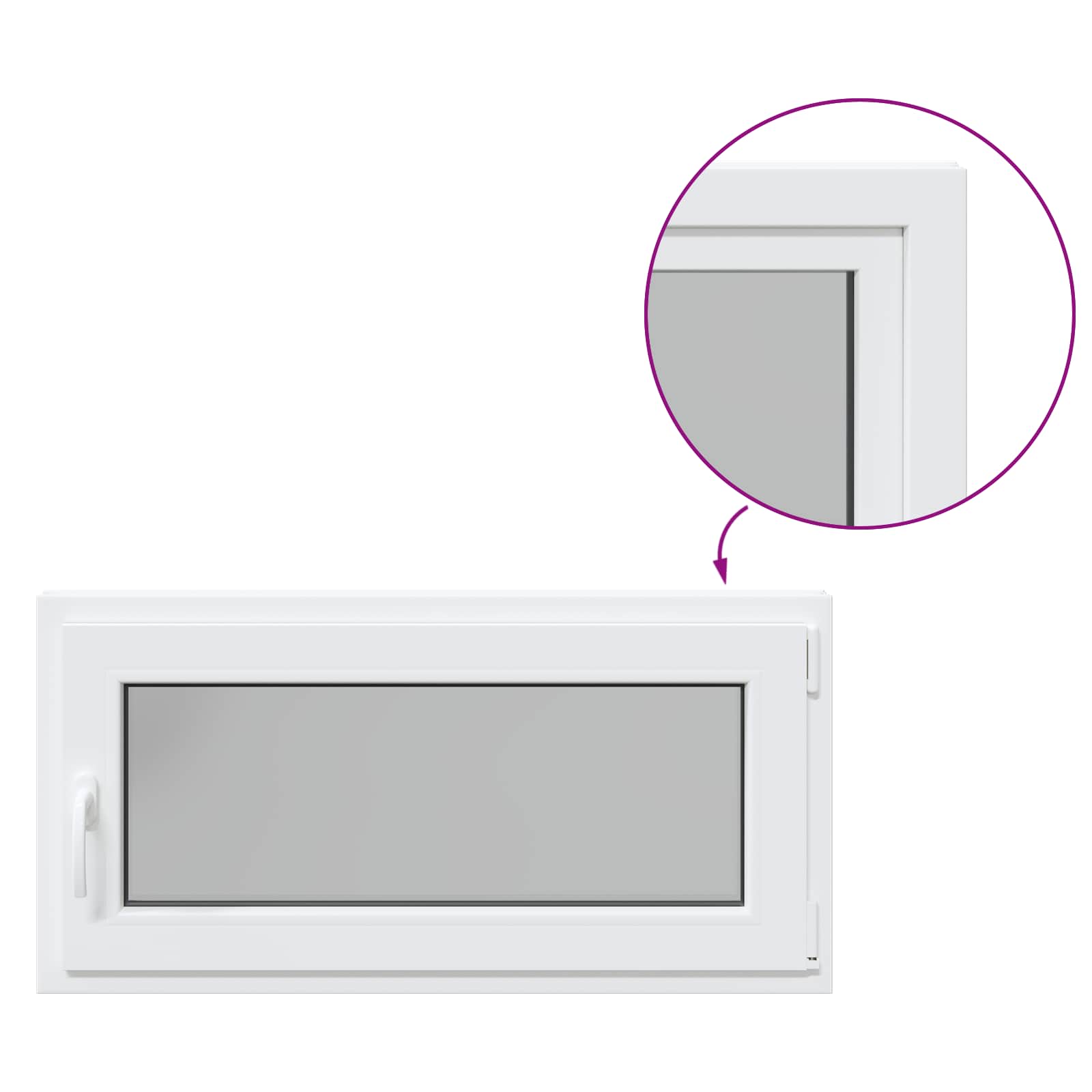 Kellerfenster RISOR 50 x 50 cm PVC und Glas Weiß