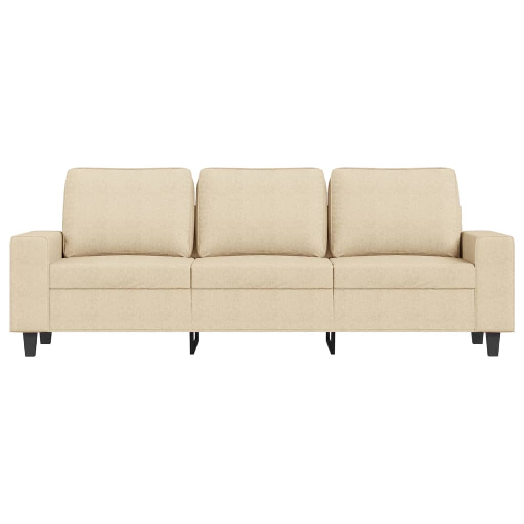 3-Sitzer-Sofa mit Hocker Hellgrau 180 cm Stoff