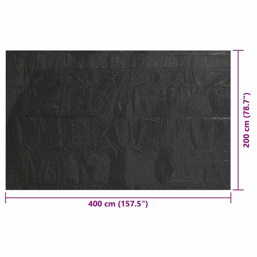 Solar Poolabdeckung 1000 x 500 cm 110 μm Quadratisch PE Schwarz
