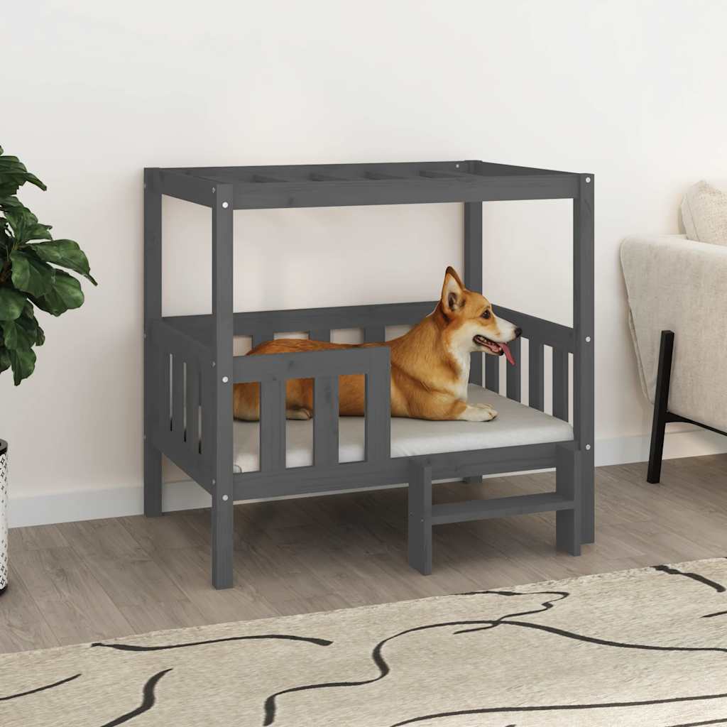 Hundebett Weiß 55,5x53,5x60 cm Massivholz Kiefer