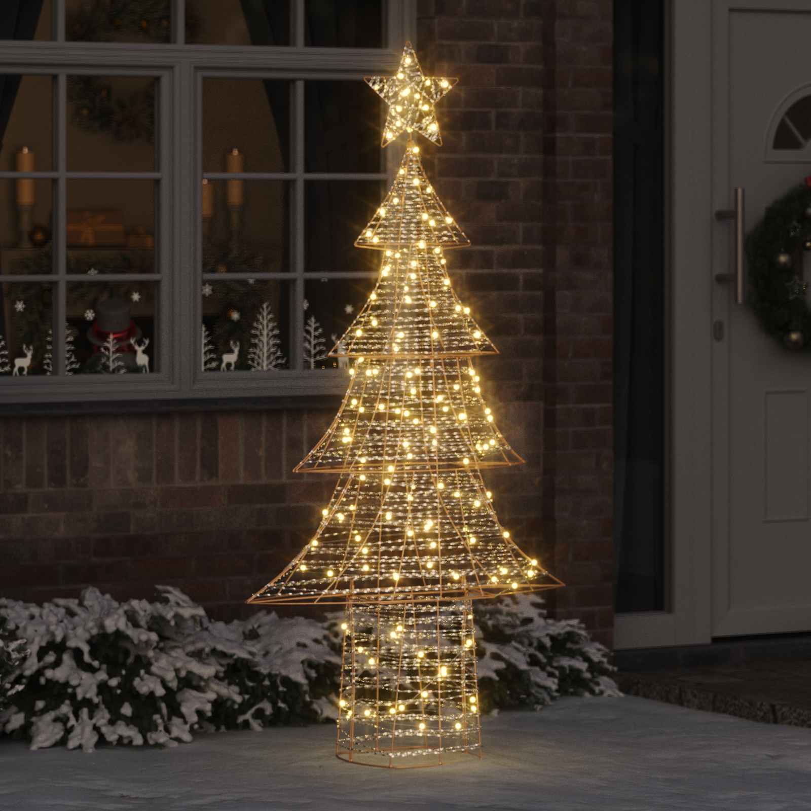 Weihnachtsbaum mit 120 LEDs Warmweiß 120,5 cm PET