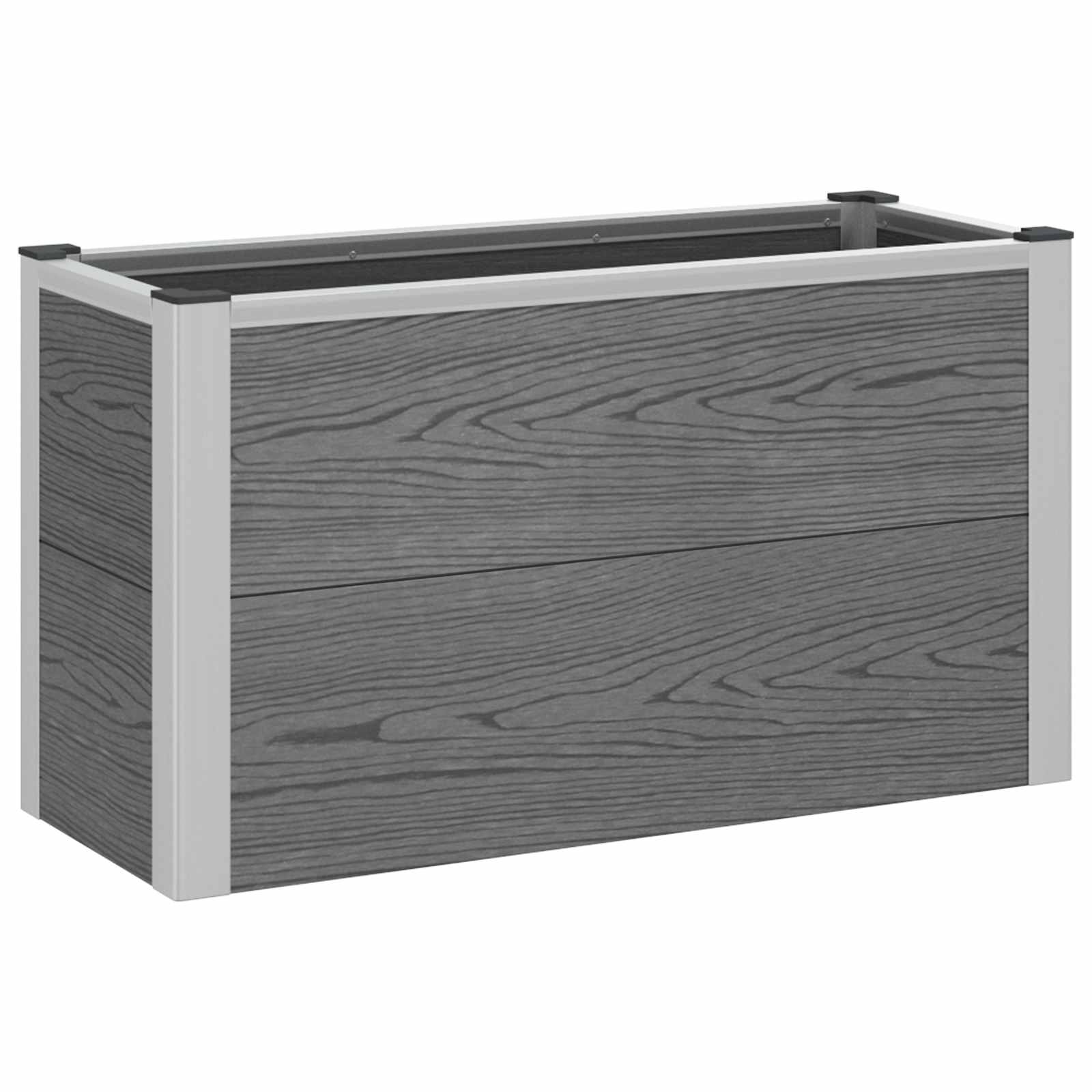Hochbeet Grau 50 x 30 x 22 cm WPC und Aluminium
