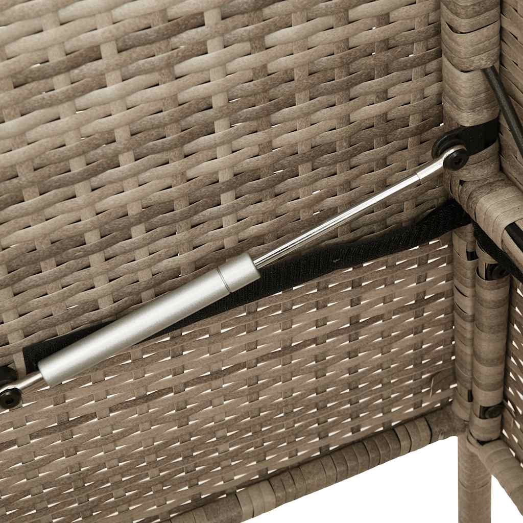 Gartenbank mit Kissen Schwarz Poly Rattan