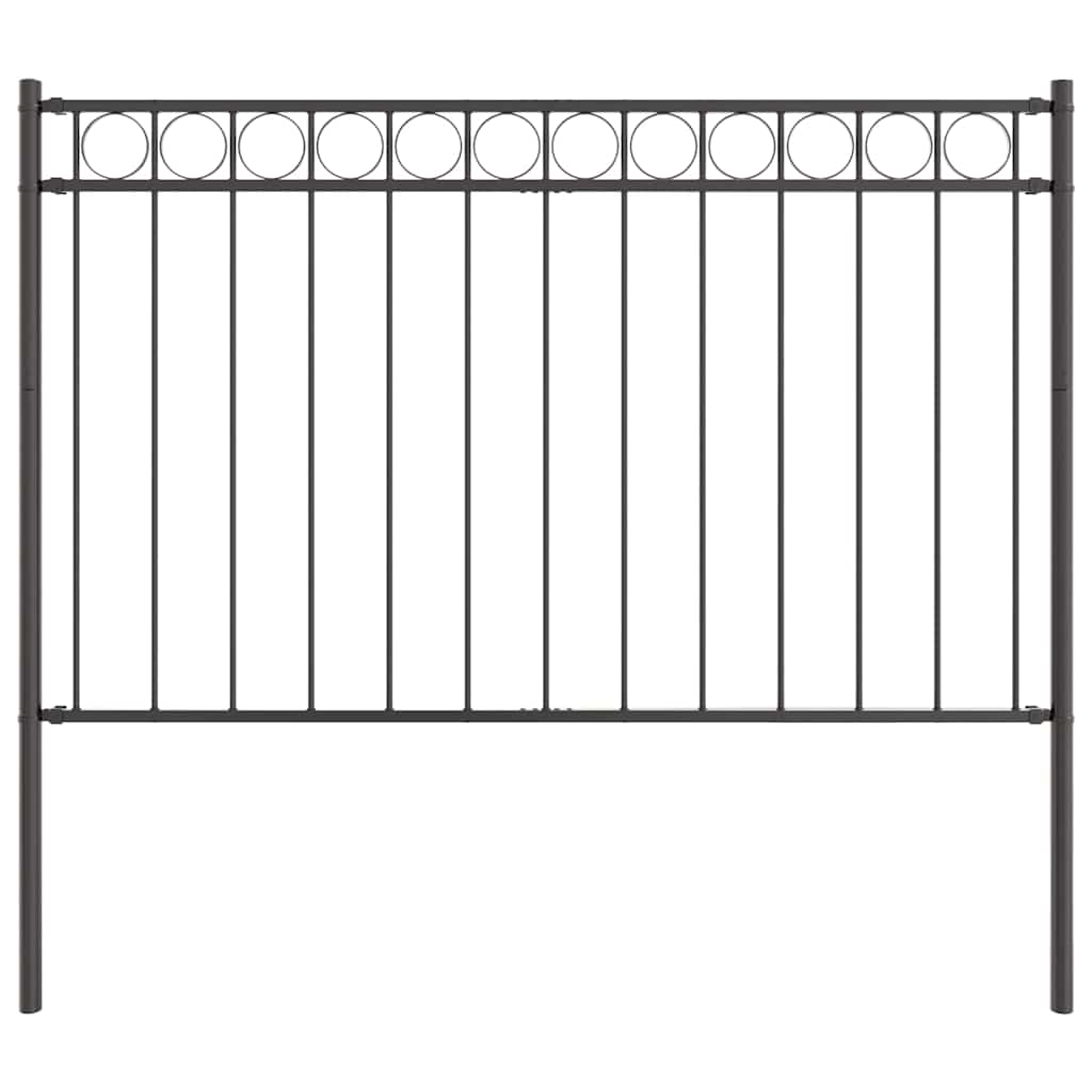 Gartenzaun ASSEN Stahl 1,7 x 0,8 m Schwarz