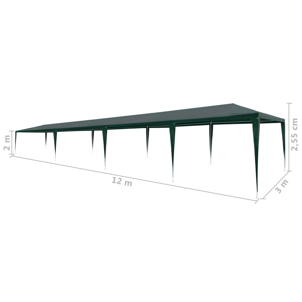 Partyzelt 400 x 300 x 255 cm Rot PE und Stahl
