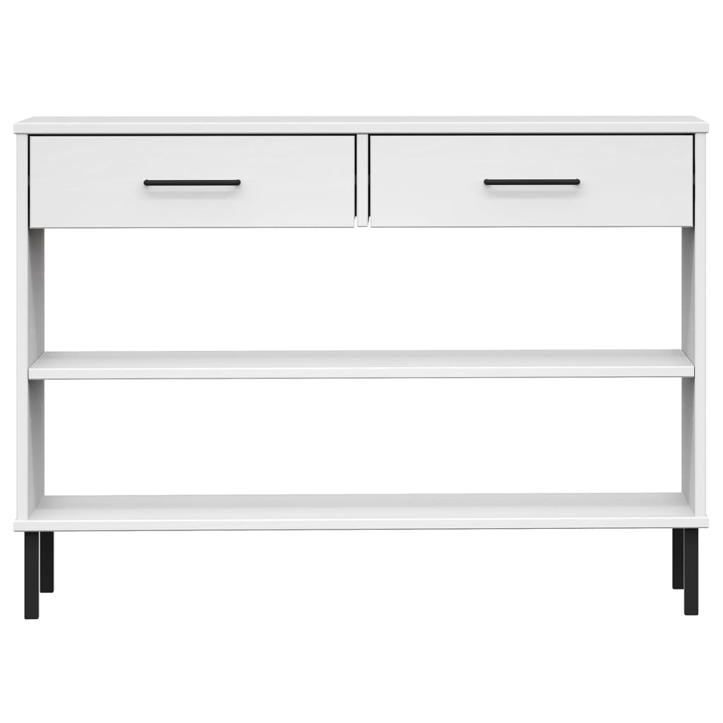 Konsolenschrank OSLO mit Metallbeinen Braun Massivholz Kiefer