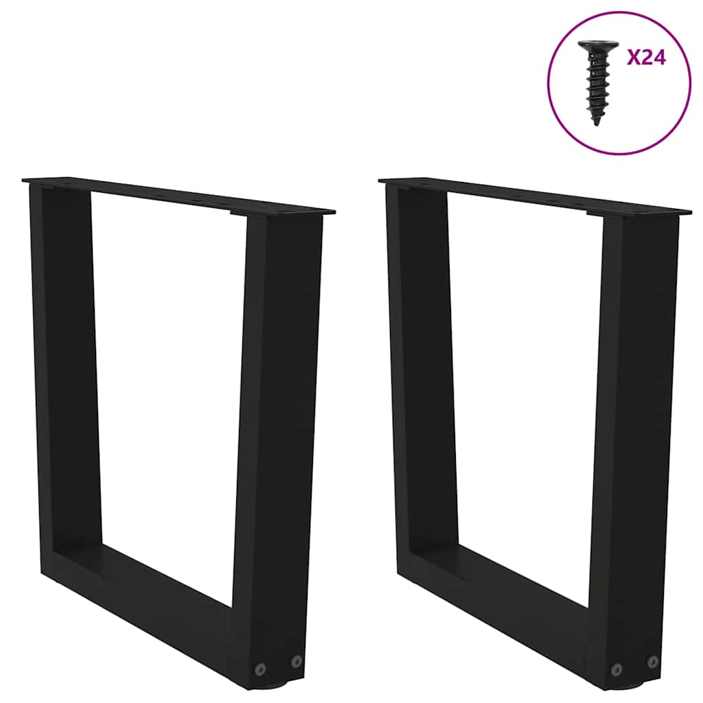 Couchtischbeine V-Form 2 Stück Schwarz 30x(30-31,3) cm Stahl