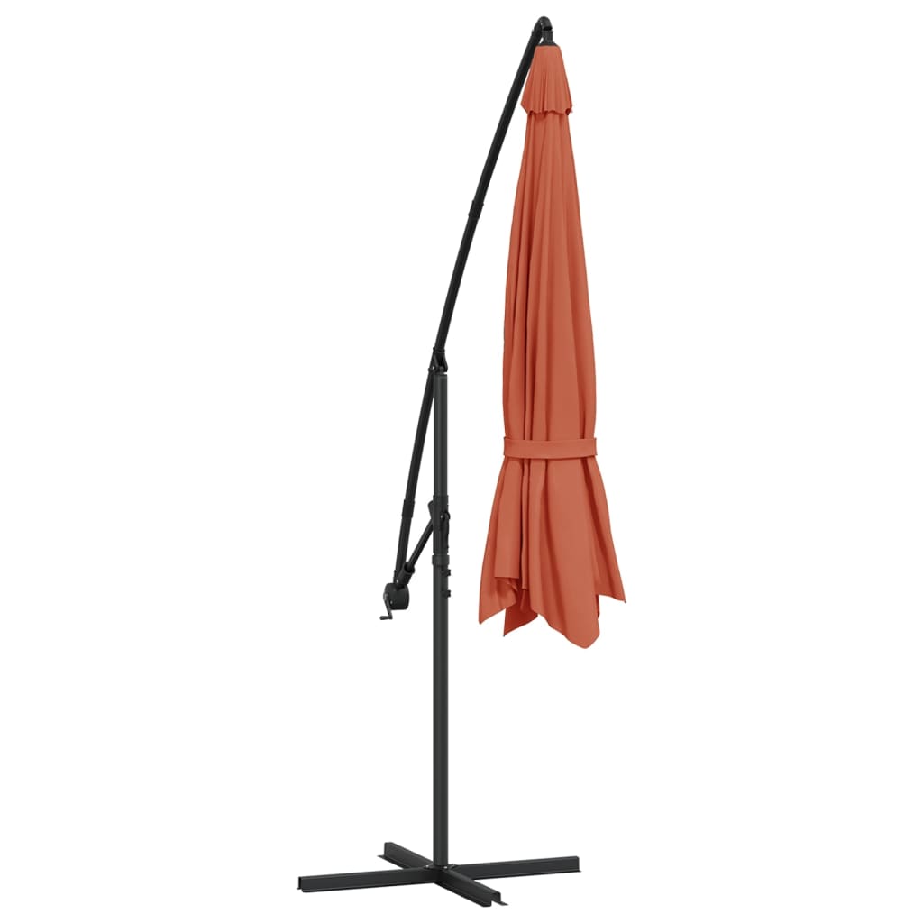 Ampelschirm mit Aluminium-Mast 350 cm Taupe