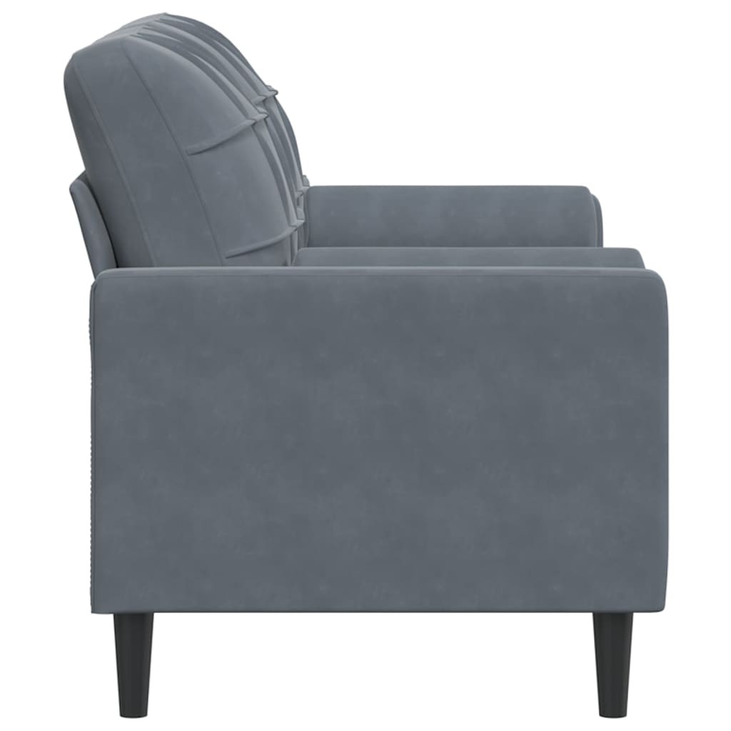 2-Sitzer-Sofa mit Zierkissen Hellgrau 120 cm Samt