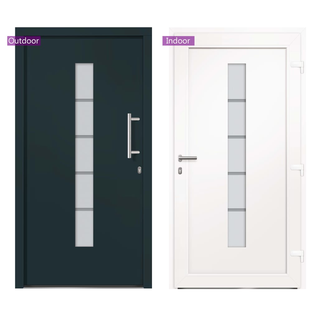 Haustür Aluminium und PVC Weiß 100x210 cm