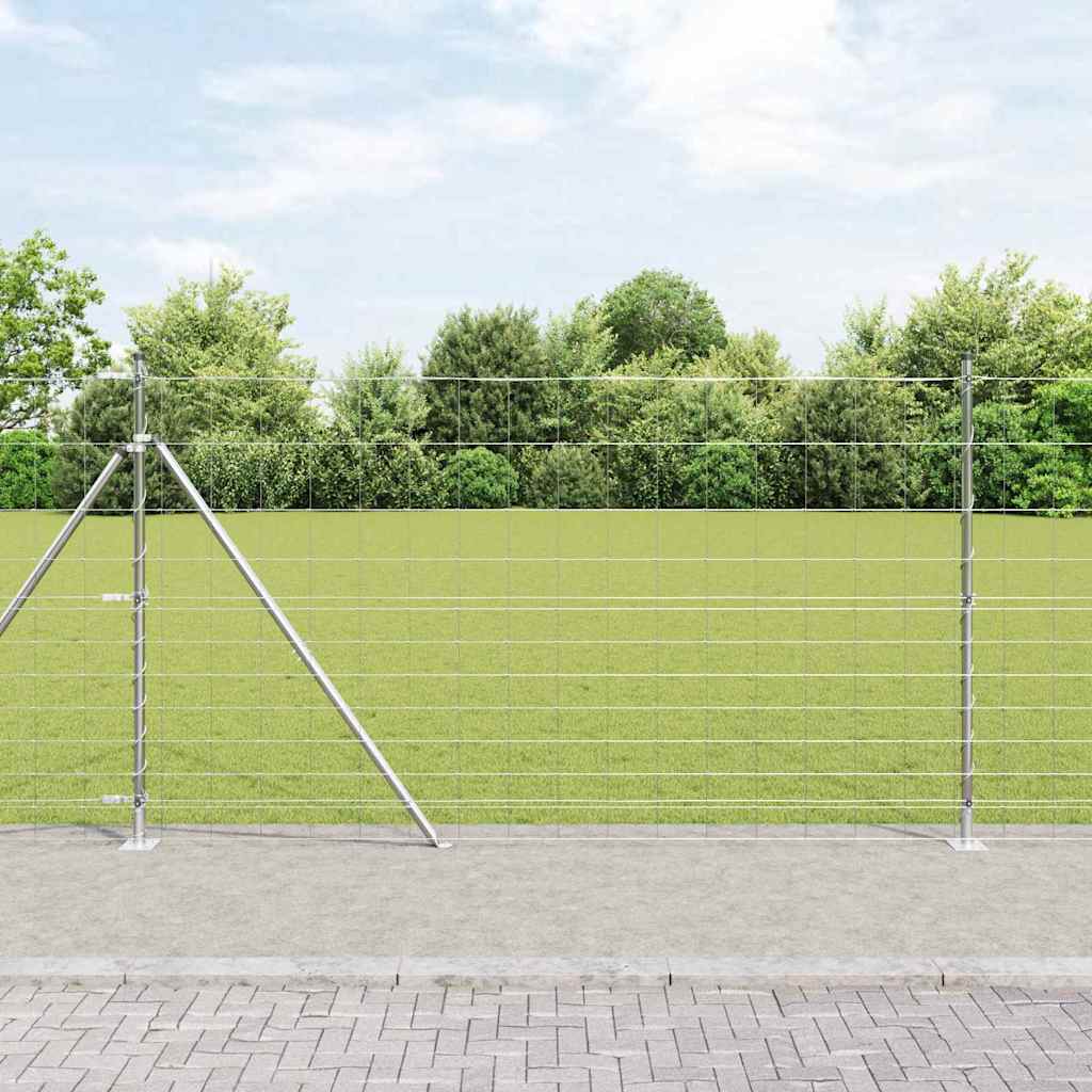 Ground Fix Geschweißter Drahtzaun 25 x 0,8 m Silber Netz