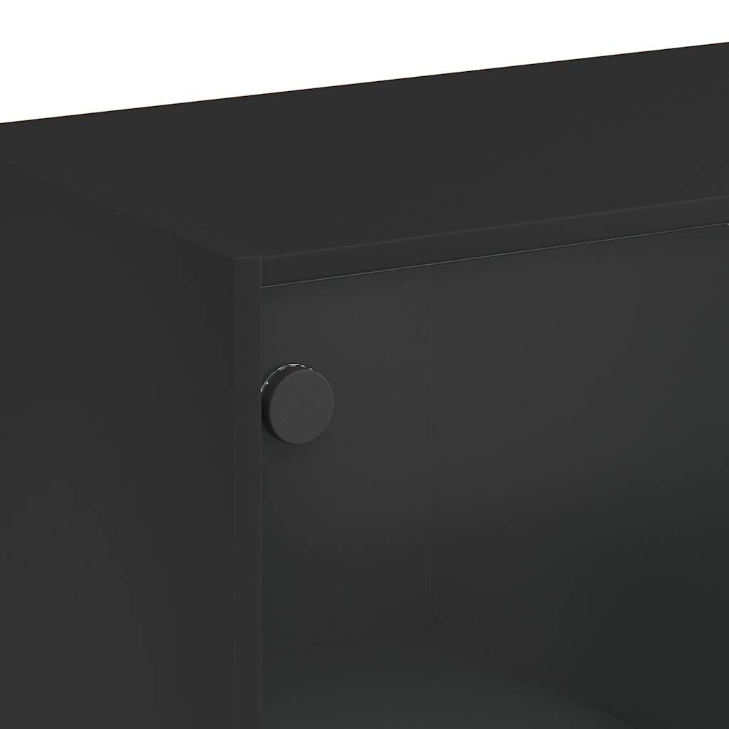 Bücherregal mit Türen Weiß 136x37x109 cm Holzwerkstoff