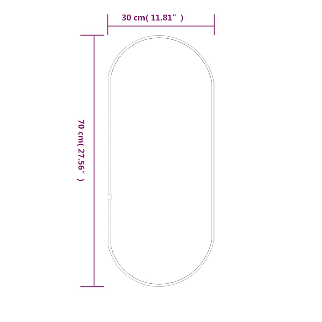 Wandspiegel Silbern 50x20 cm Oval