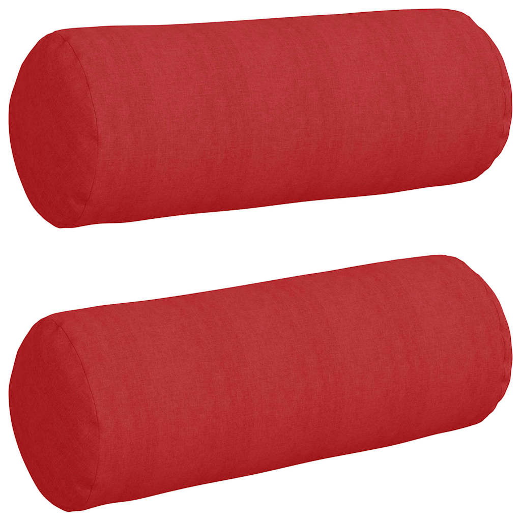 Bolsterkissen 2 Stück Hellgrau Ø 15 x 40 cm Stoff