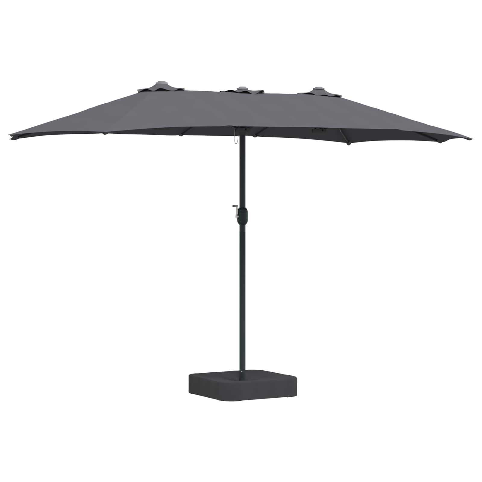 Garten-Sonnenschirm Sand und Anthrazit 385 x 209 x 244 cm