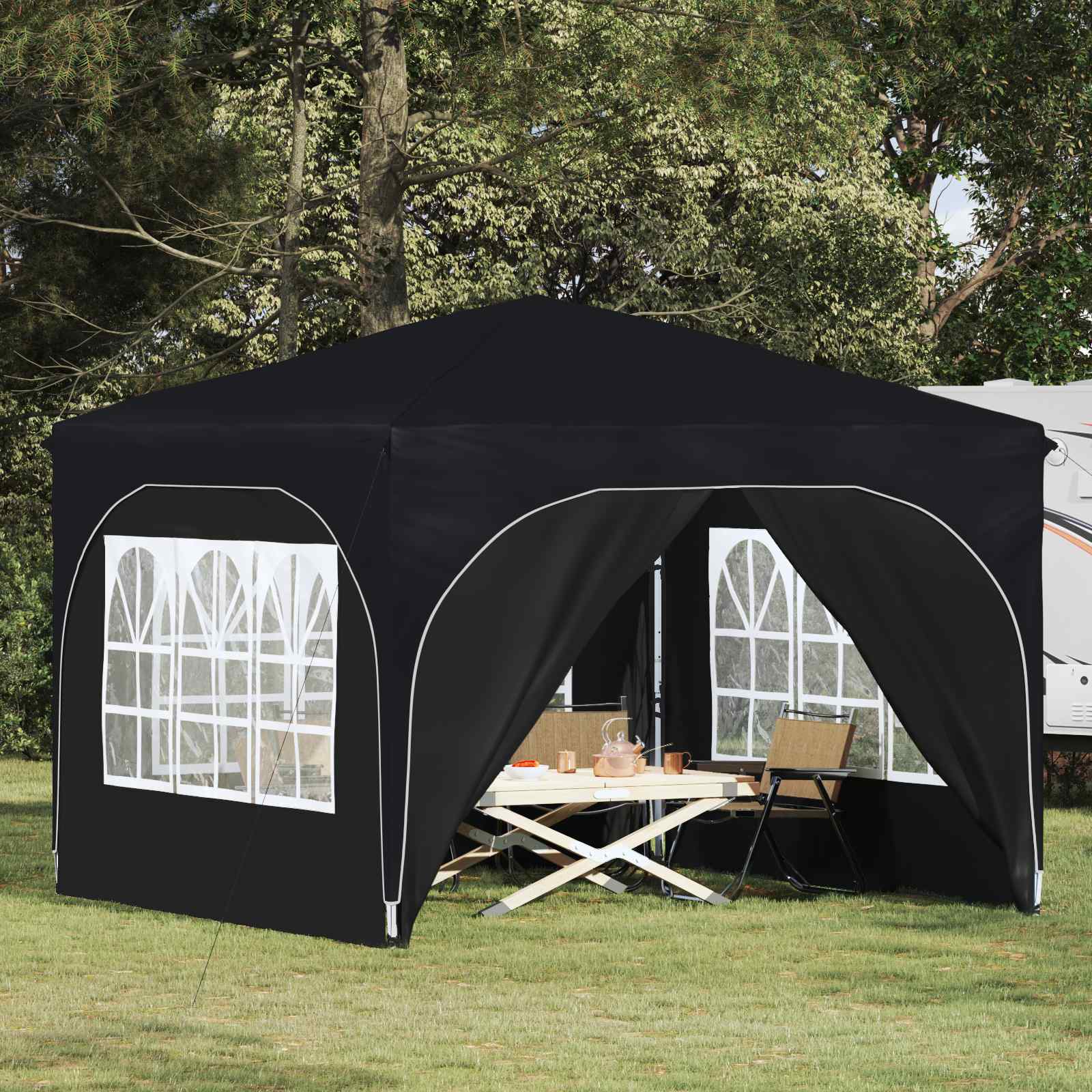 Pop-up Partyzelt 290 x 290 x 245 cm Creme