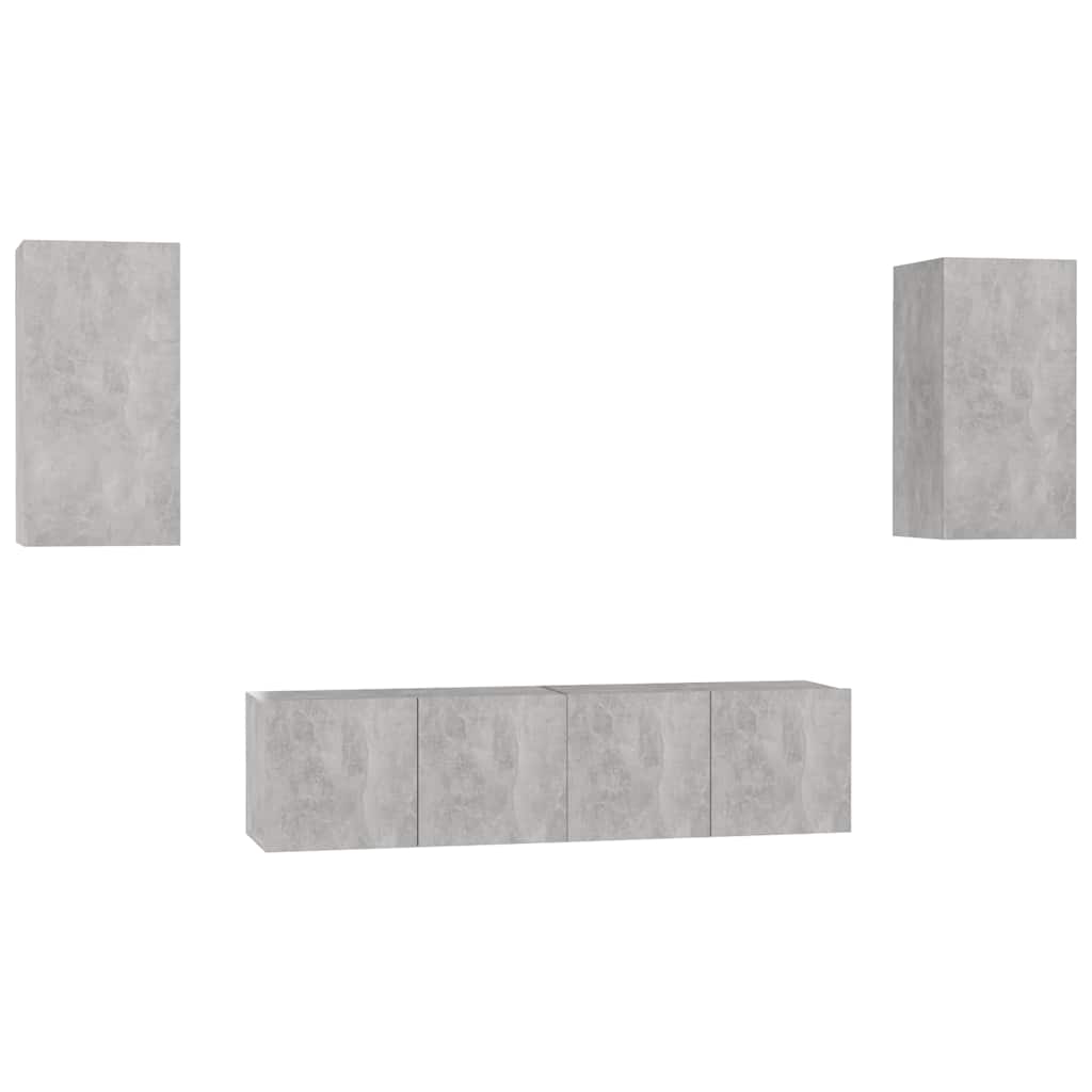 4-tlg. TV-Schrank-Set Weiß Holzwerkstoff