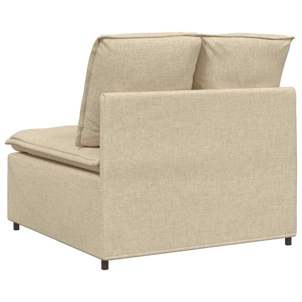 Modulares Sofa Endmodul mit Armlehne Kissen Hellgrau 100 cm