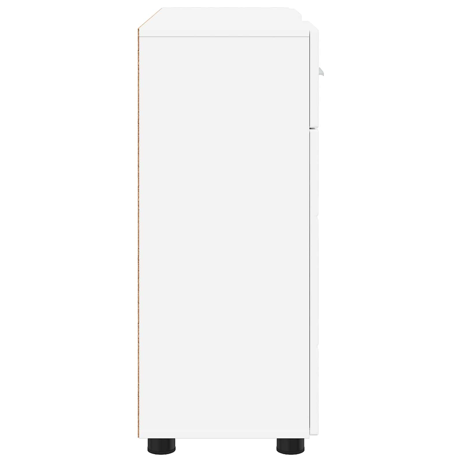 Highboard mit Regal FLORIN Weiß 60 x 35 x 182 cm Holzwerkstoff