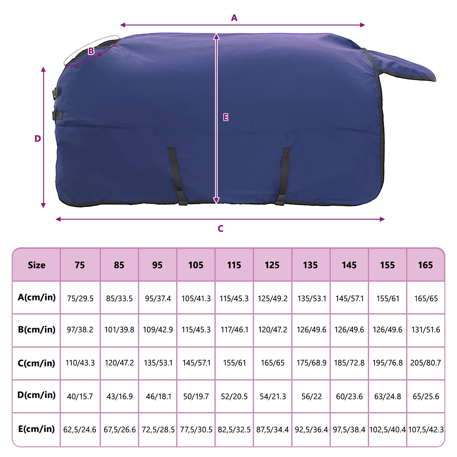 Pferdedecke Dunkelgrün und Schwarz 75 cm Polyester