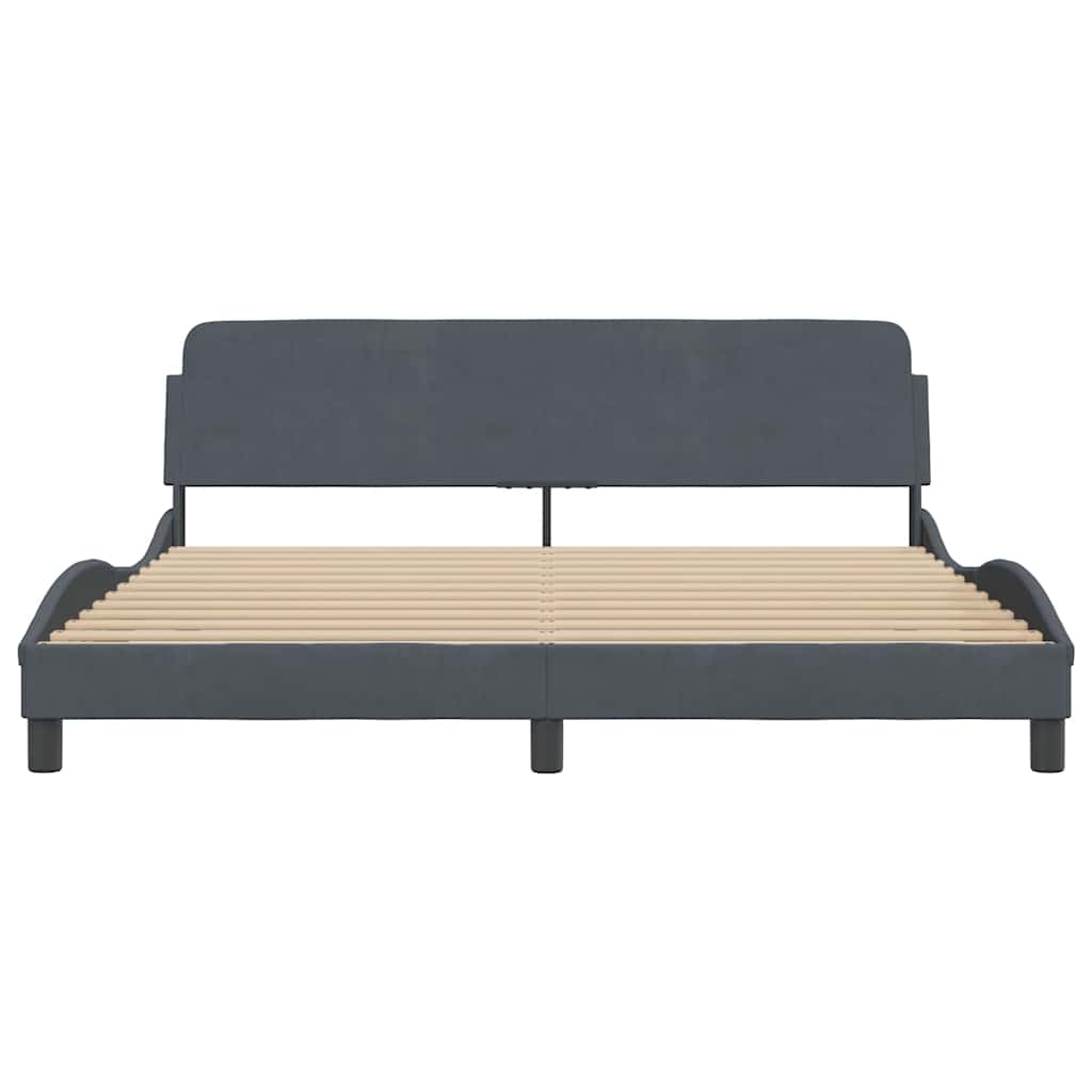 Bettgestell Dover Dunkelgrau 90x190 cm Samt