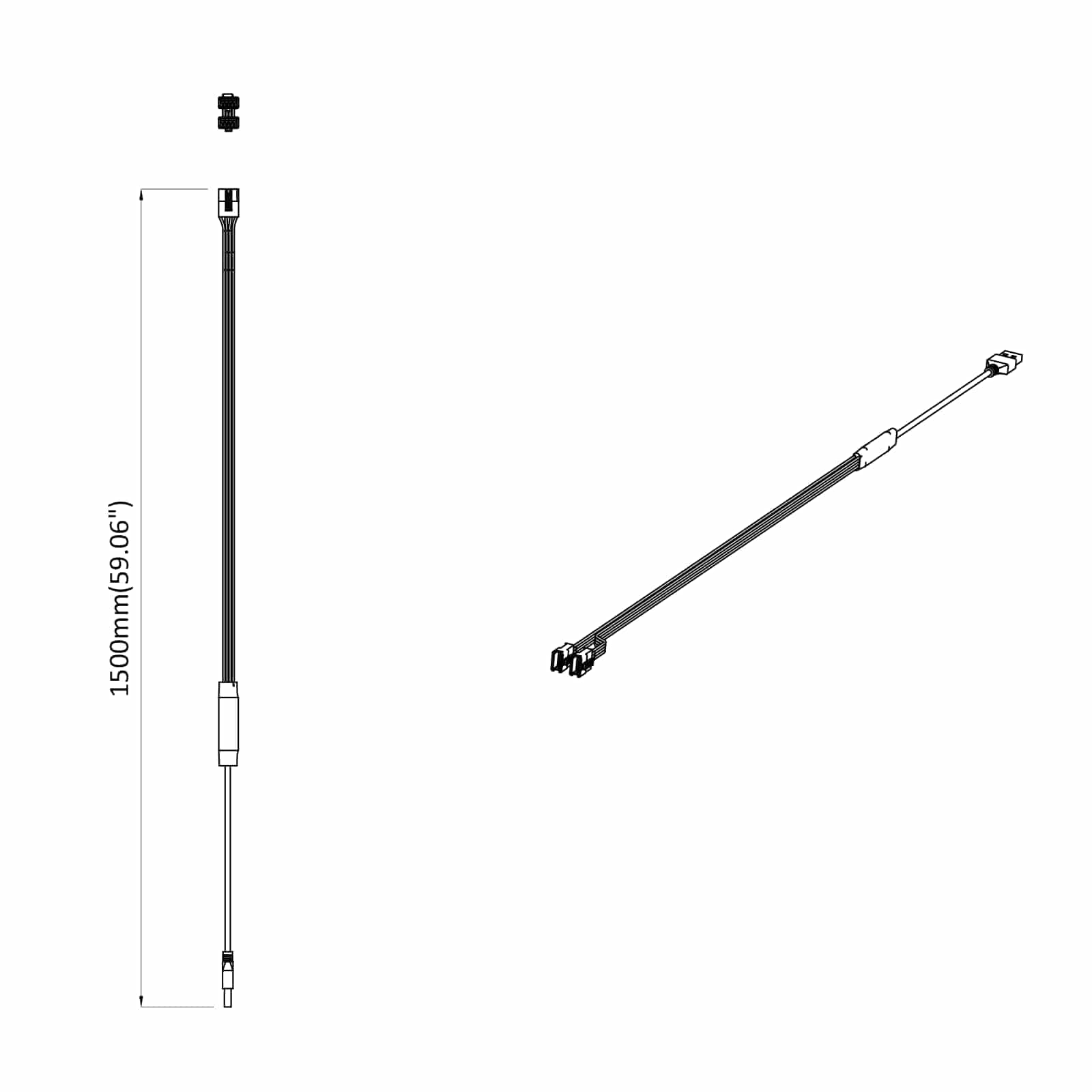 LED Streifen 2 pcs Schwarz und Weiß 1745 mm