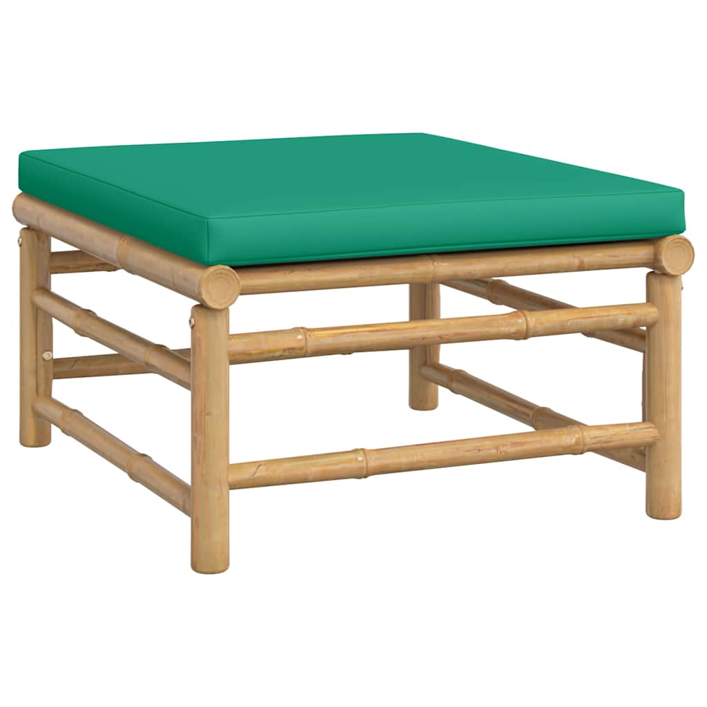 3-tlg. Garten-Lounge-Set mit Hellgrauen Kissen Bambus