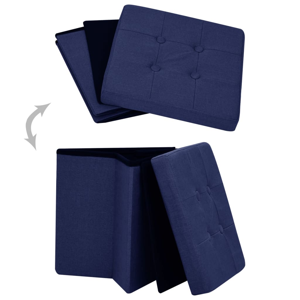 Hocker mit Stauraum Cremeweiß Leinenoptik