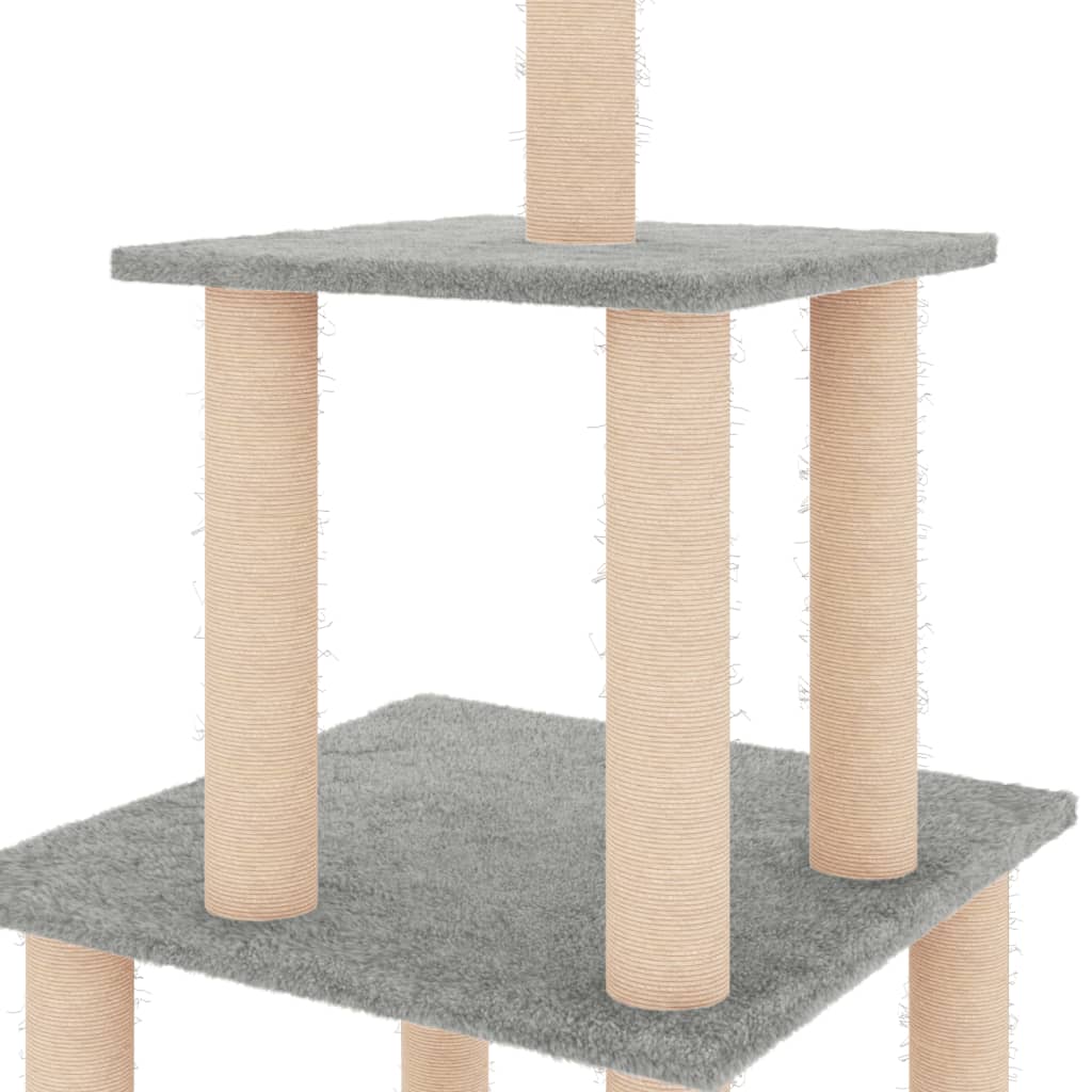 Kratzbaum mit Sisal-Kratzsäulen Creme 111 cm