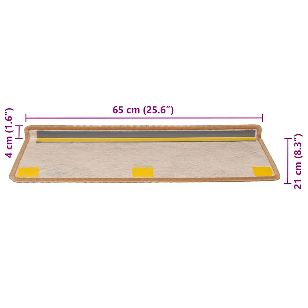 Treppenmatten Selbstklebend Sisal-Look 15 Stk. 65x21x4 Platina