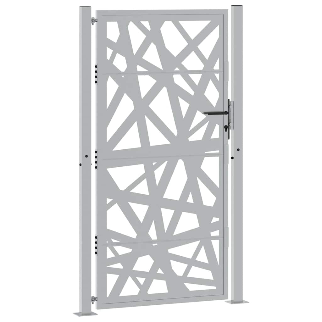 Gartentor Schwarz 100x100 cm Stahl Lichtdesign