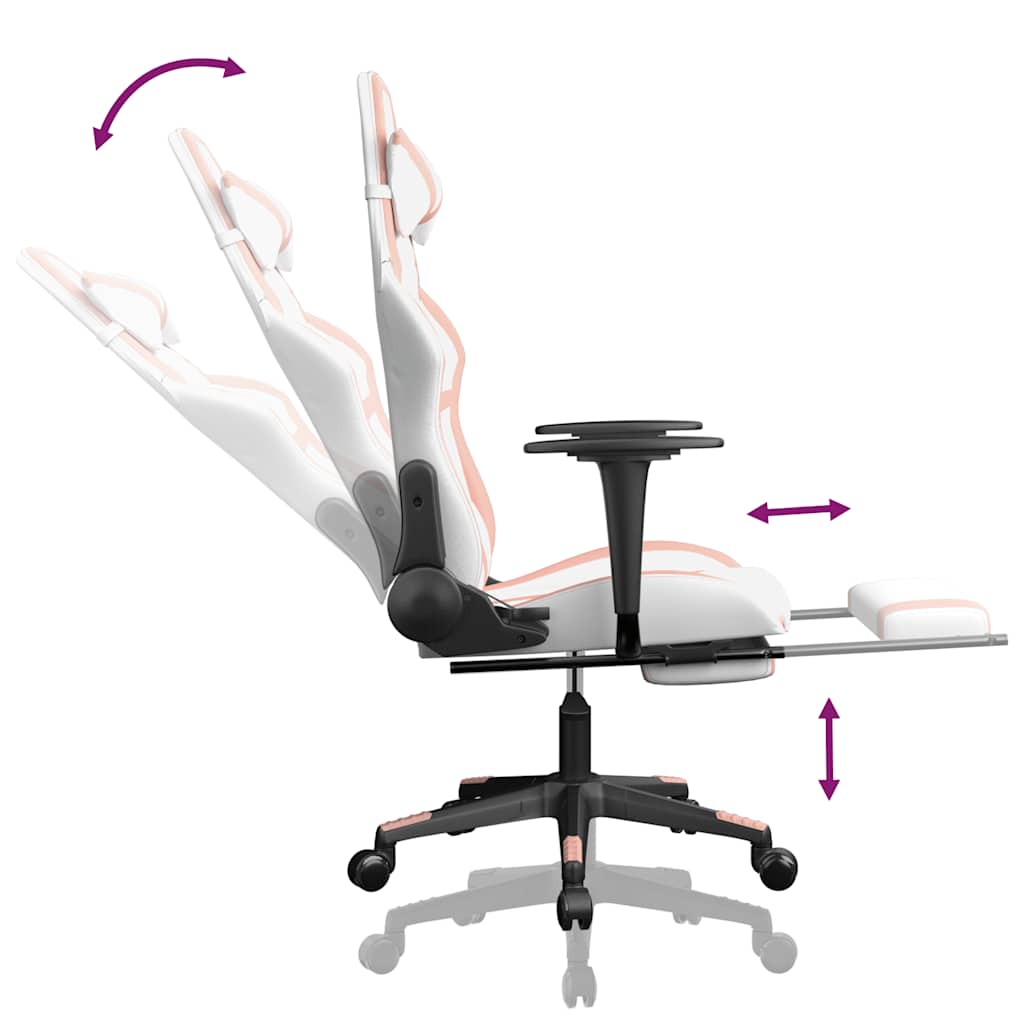 Gaming-Stuhl mit Massagefunktion Schwarz und Grün Kunstleder