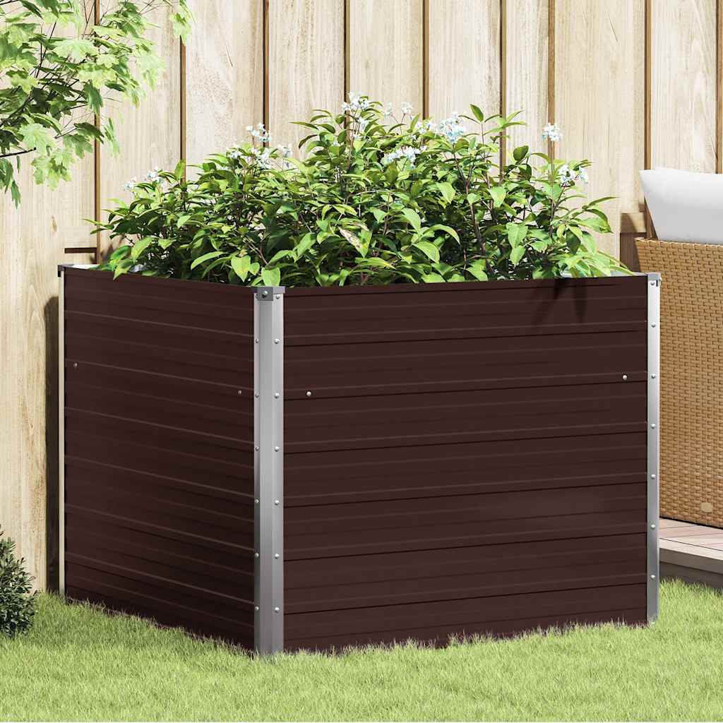 Hochbeet 100 x 100 x 77 cm Verzinkter Stahl Grau