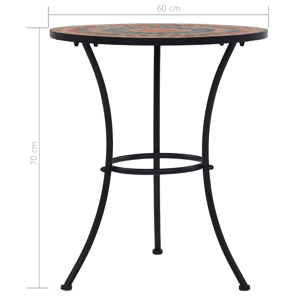 Bistrotisch Mosaik Keramik Braun 60 cm