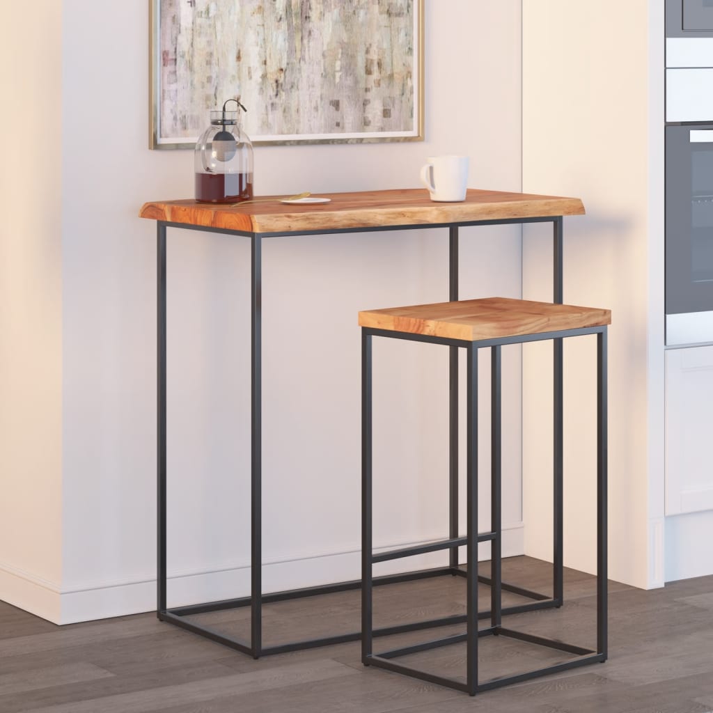 Tischplatte 40x40x2,5 cm Rechteckig Massivholz Akazie Baumkante
