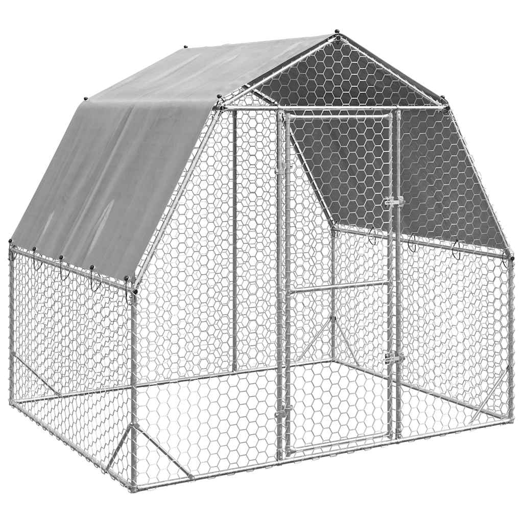 Hühnerstall 2,5x4x2,25 m Verzinkter Stahl