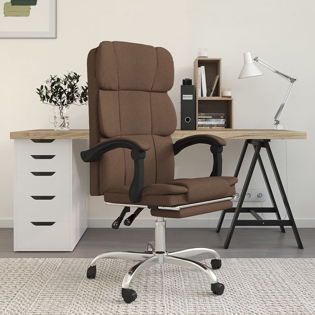 Bürostuhl mit Liegefunktion Taupe Stoff