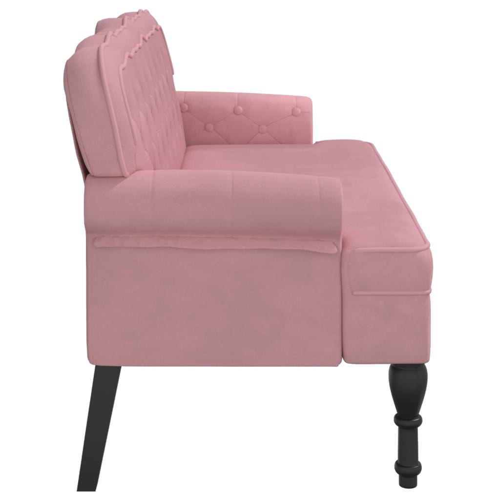 Sitzbank mit Rückenlehne Dunkelgrau 119,5x64,5x75 cm Samt