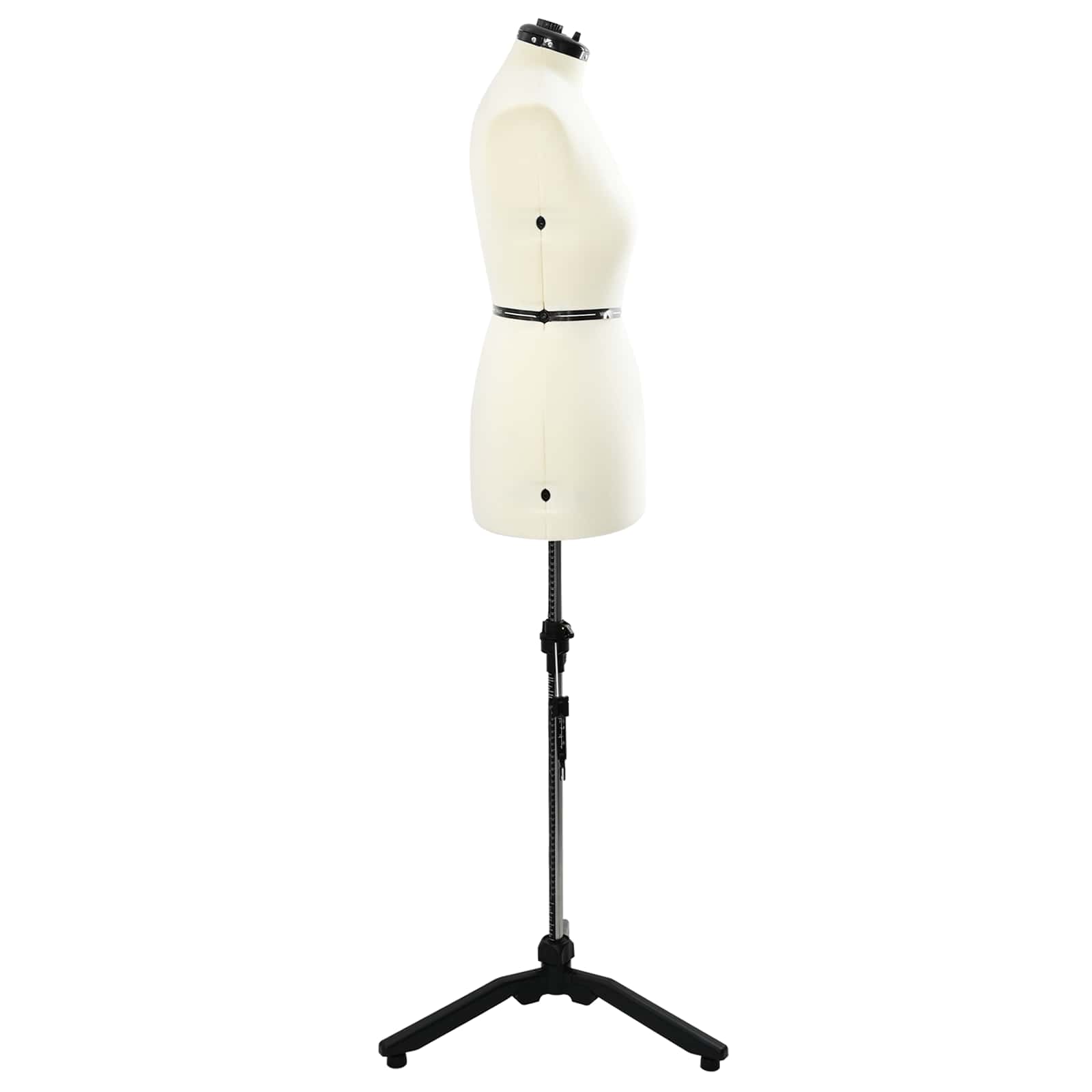 Verstellbare Kleiderform für Damen Creme S Samt