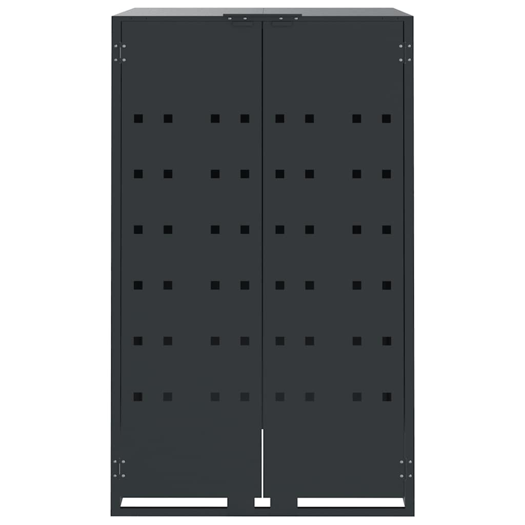 Mülltonnenbox für 2 Tonnen Schwarz 138x79x117 cm Stahl